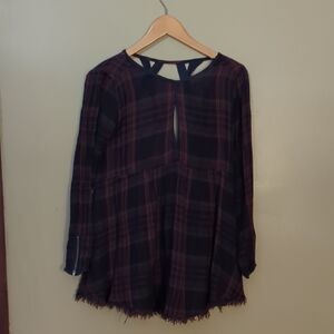 Free People Navy and Rust Tunic
